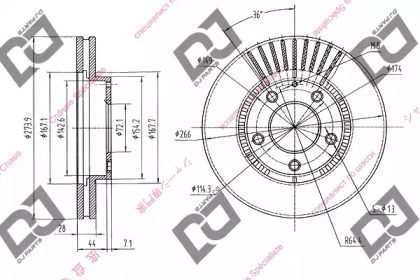 Тормозной диск DJ PARTS BD2047